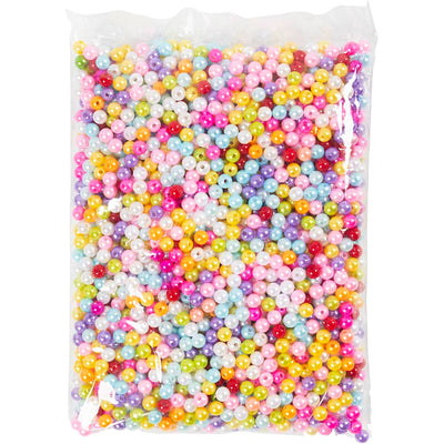 Creativ Company Laving Beads, D 8 mm, tamaño del agujero 1 mm, aprox. 2000 piezas, colores de color de perlas, 500 g 1 bolsa