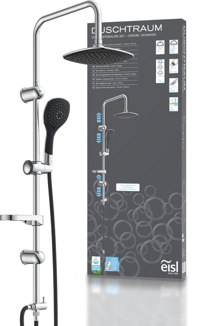 Eisl duschtraum hoofddouche set - chroom-zwart