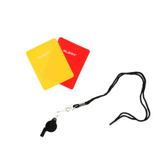 Alert scheidsrechtersfluitje met kaarten | 6 stuks