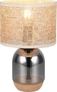 Trio tara - lámpara de mesa - cromo evaporado - excl. 1x e27 7 w - d: 20cm - interruptor de cable - verde