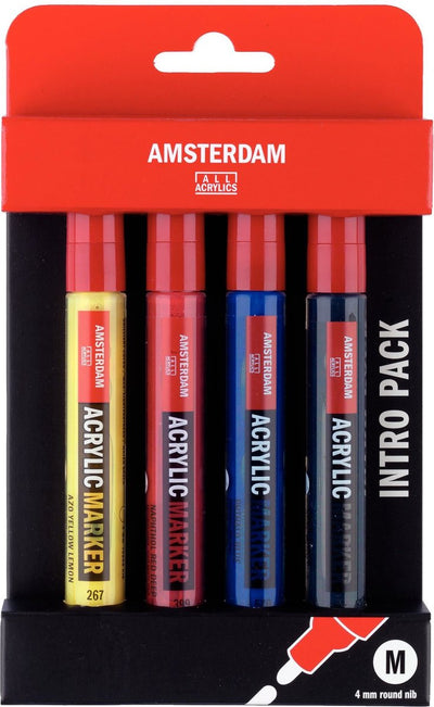 Amsterdam Acrylic Marker Basisset, 4dlg.