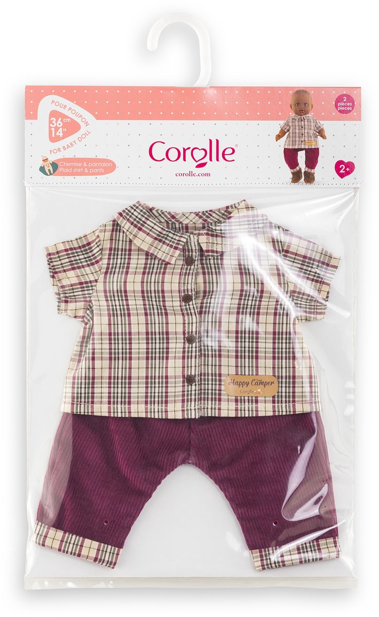 Camicia Corolle a quadri con pantalone piccolo esploratore - 36 cm