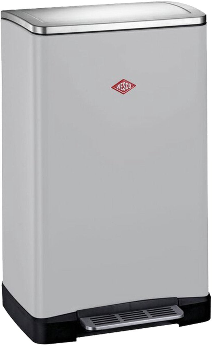 Wesco big double boy afvalscheider | 36 liter | duo pedaalemmer (2x18 liter) | metaal - cool grey matt | prullenbak