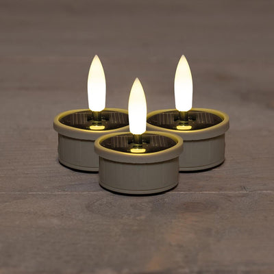 Set da 3 tealight solari color sabbia della collezione Anna