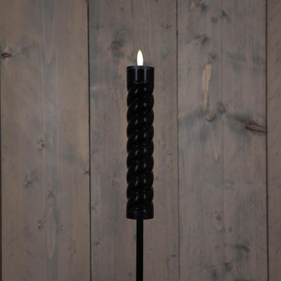 Torcia solare a spirale della collezione Anna, stoppino 3D nero su spina 97 cm (torcia 21x4 cm e spina 76 cm)