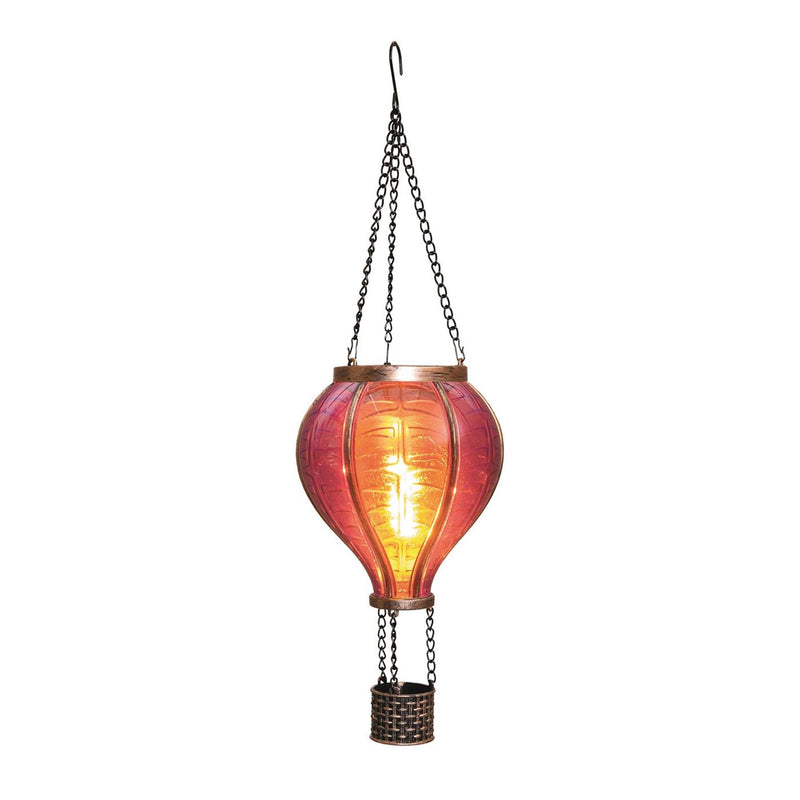 Anna's collection led solar luchtballon roze 11x36cm