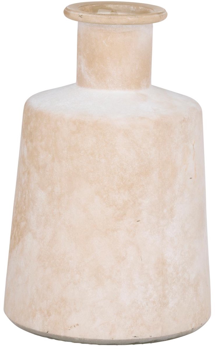 Vaso decorativo Arti casa - vaso beige per decorazione d'interni - vaso moderno per fiori e accessori - ø11,5 x 18 cm - beige e bianco