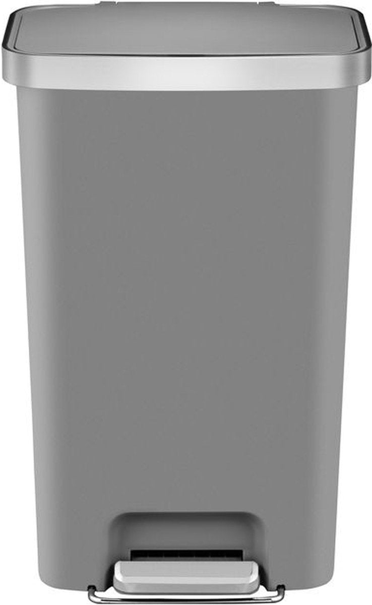 Eko - cubo de basura con pedal hana 45 litros - plástico - gris - cubo de basura