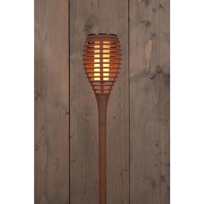 Anna's collection solar fakkel met vlameffect terra 12led 10x61cm