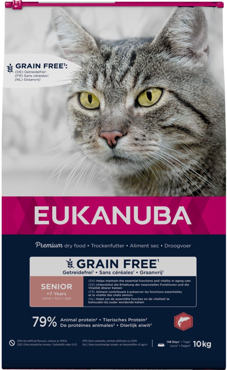 Eukanuba kattenvoer droog senior graanvrij zalm - 10 kg