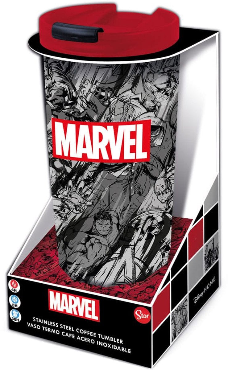 Stor marvel - roestvrijstalen reisbeker - marvel-patroon -