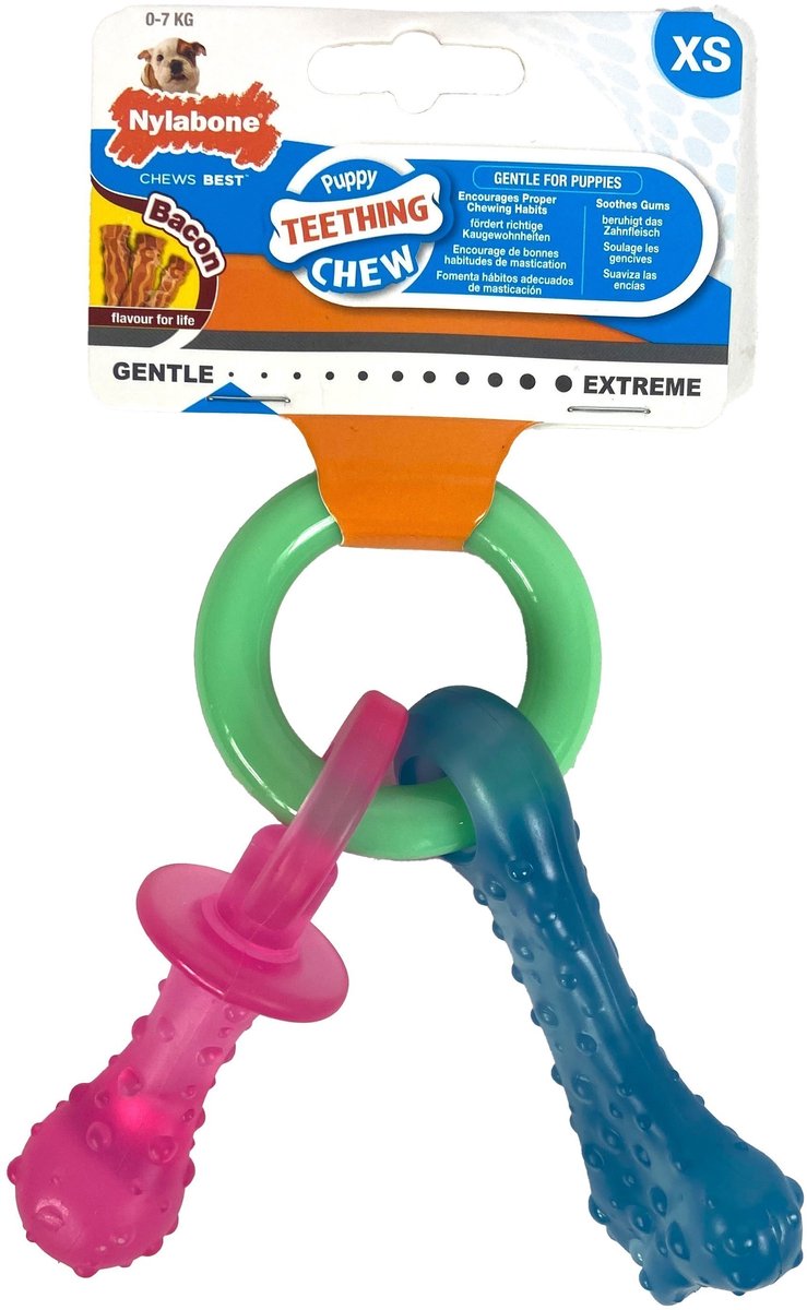 Puppy de nylabone beetring tet bot tocino de cachorro