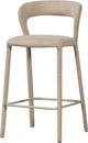 Silla de bar noble de madera - tejido - arena - 95x48x52