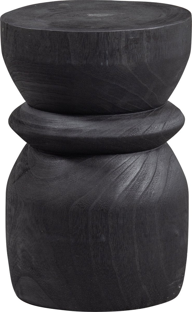 Woood bikkel kruk - hout - zwart - 40x28x28