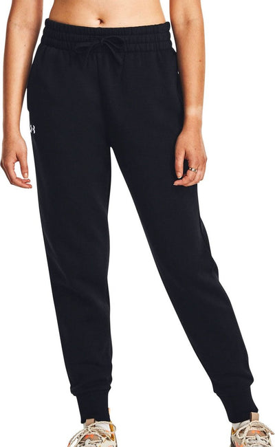 Pantalón deportivo under armour ua rival polar jogger para mujer - negro - blanco