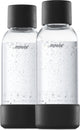 Mysoda - juego de 2 botellas reutilizables de 0,5 litros - negro - apto para dispositivos