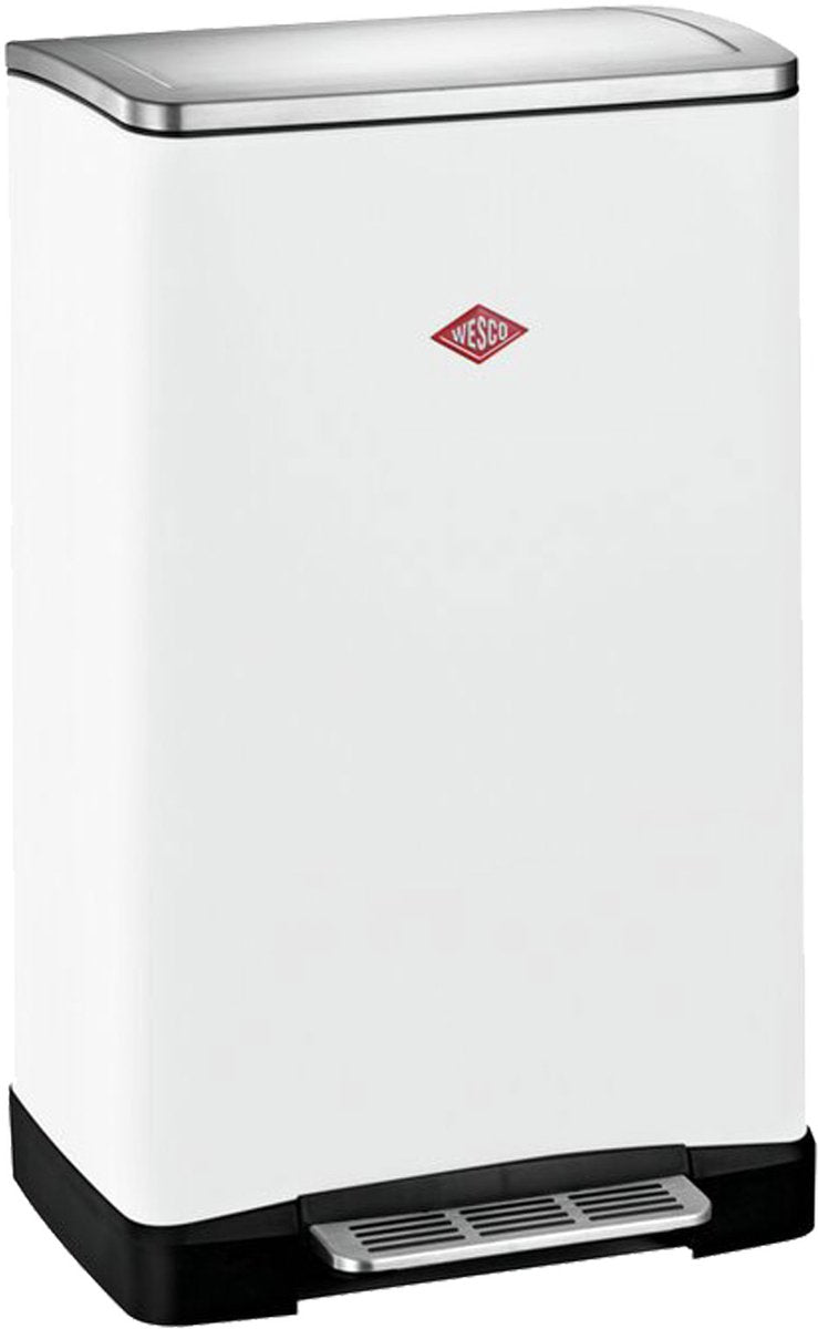 Wesco big double boy afvalscheider | 36 liter | duo pedaalemmer (2x18 liter) | metaal - mat wit | prullenbak