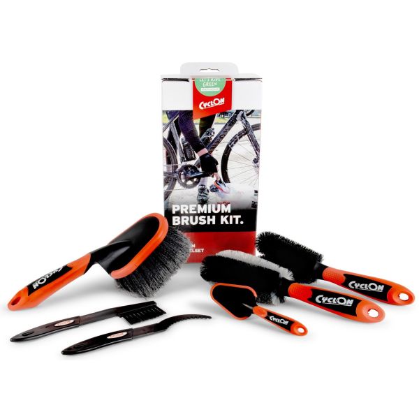 Cyclon Pincel Set para la limpieza de bicicletas en la bolsa