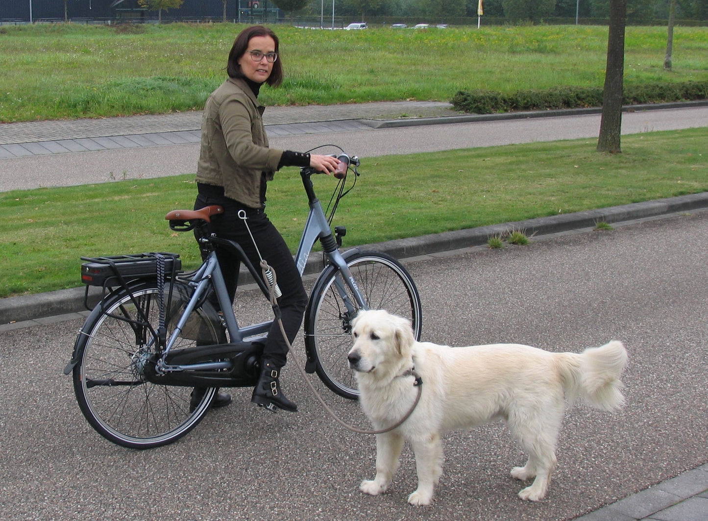 M-Wave Hondenlijn voor fiets met fietsbeugel 92 cm rood zwart