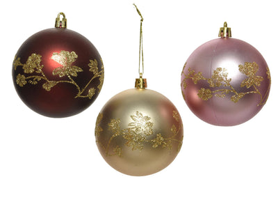 Decoris bolas de Navidad mezclan 12 piezas dorado, rojo y rosa