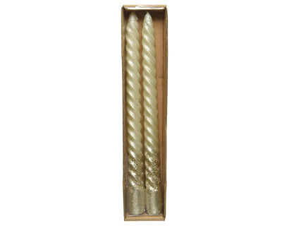 Decoris dinerkaars swirl creme glitter 2st