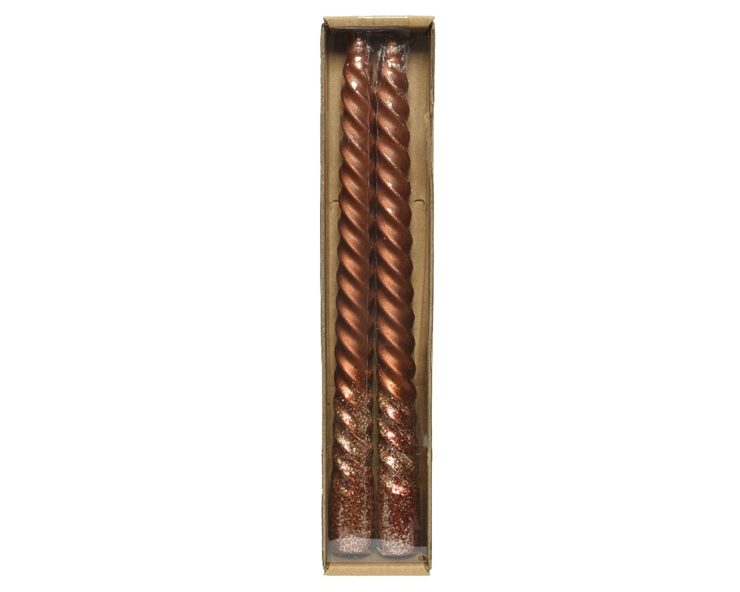 Decoris candela da cena swirl cannella glitter 2 pezzi