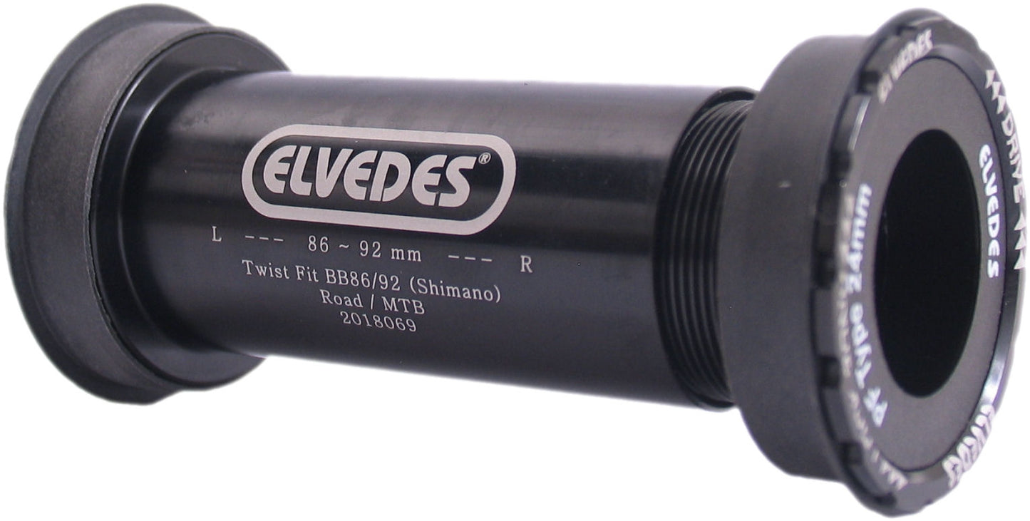 Eje de pedalier Elvedes Twist Fit BB86 BB92 Shimano