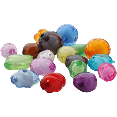 Cuentas faciales de acrílico, AFM 8-20 mm, tamaño del agujero 2-3 mm, varios colores, 1000 g 1 caja