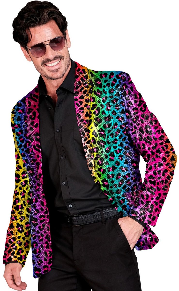 Giacca Widmann in paillettes leopardo arcobaleno