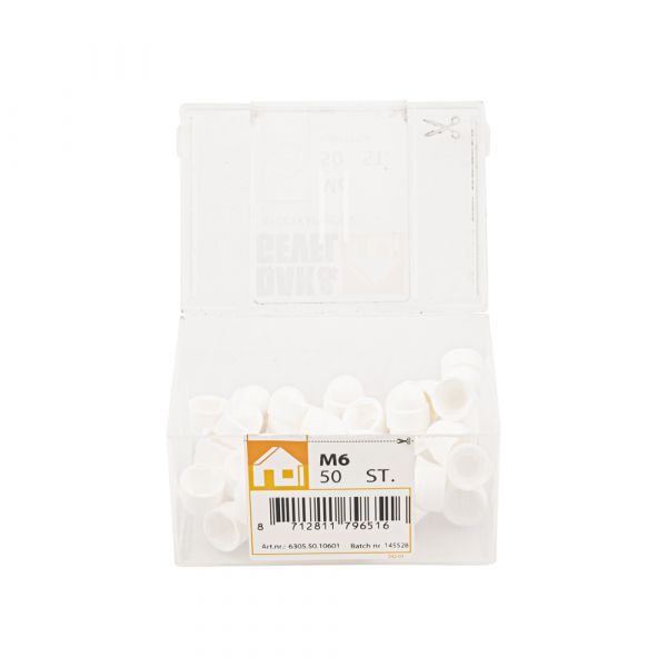 Copri il cofano Moer M6 Tub di plastica bianca 50 pezzi.