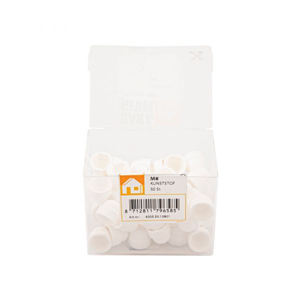 Copri il cofano Moer M8 Tub di plastica bianca 50 pezzi.