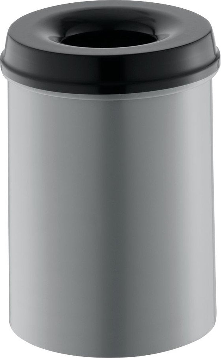 V-part flame retardant waste paper bin - 15l - aluminum black