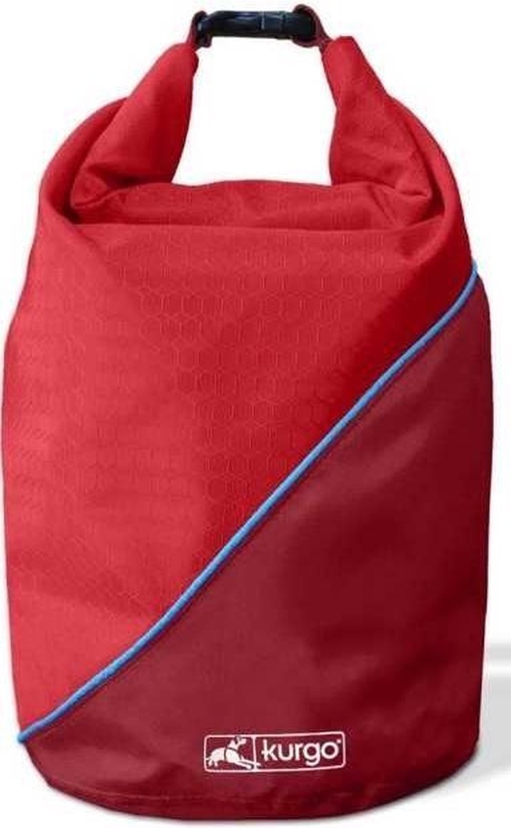 Kurgo bolsa para comida y snacks para perros - paquete de comida hermético y estanco - porta croquetas - capacidad 2,2 kg - rojo chili