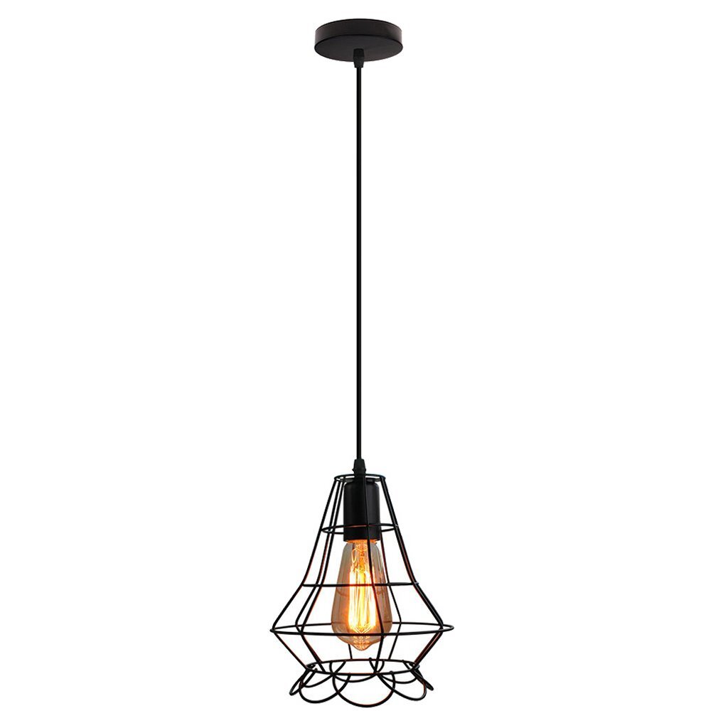 HomeStyle Pro Homestyle MK012-B Lámpara colgante industrial de 19x22 CM Black Metal