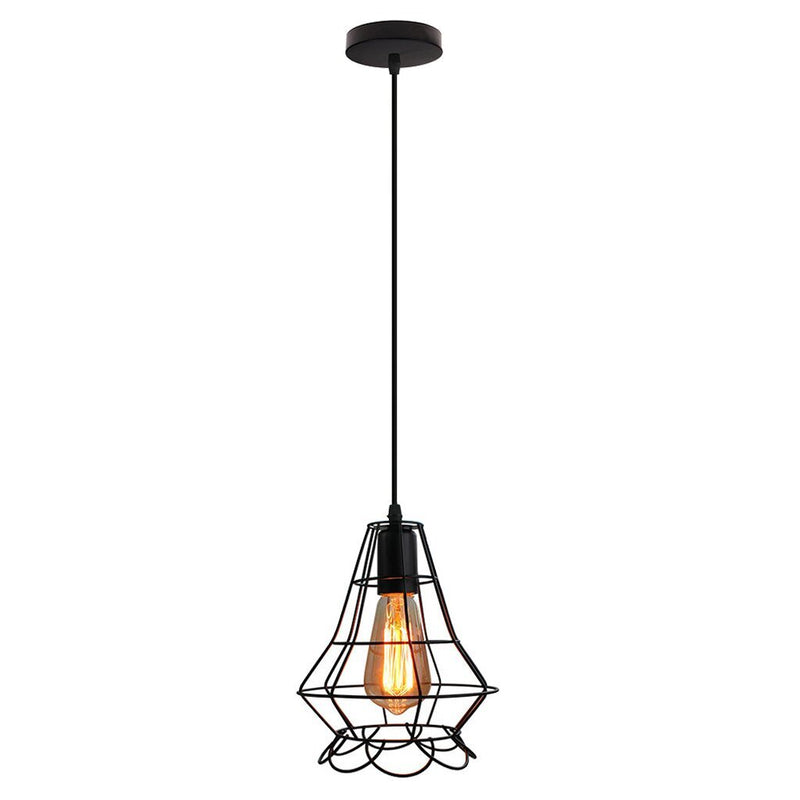HomeStyle Pro Homestyle MK012-B Lámpara colgante industrial de 19x22 CM Black Metal