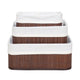 HomeStyle Pro Homestyle Bamboo Cestas de almacenamiento 3 piezas Brown White