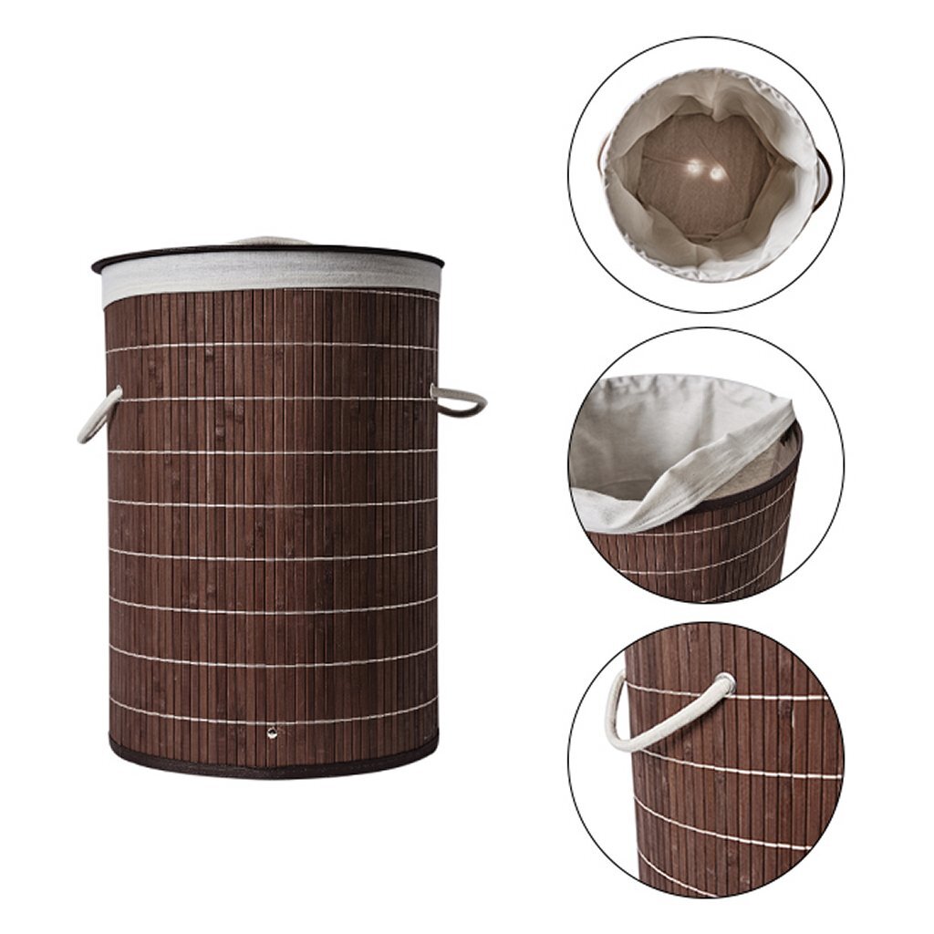 HomeStyle Pro Homestyle Round Round Bamboo Bamboo Lavandry Basking 35x50 cm Brown Blanco