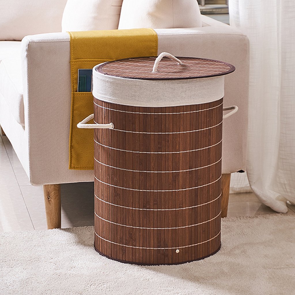 HomeStyle Pro Homestyle Round Round Bamboo Bamboo Lavandry Basking 35x50 cm Brown Blanco