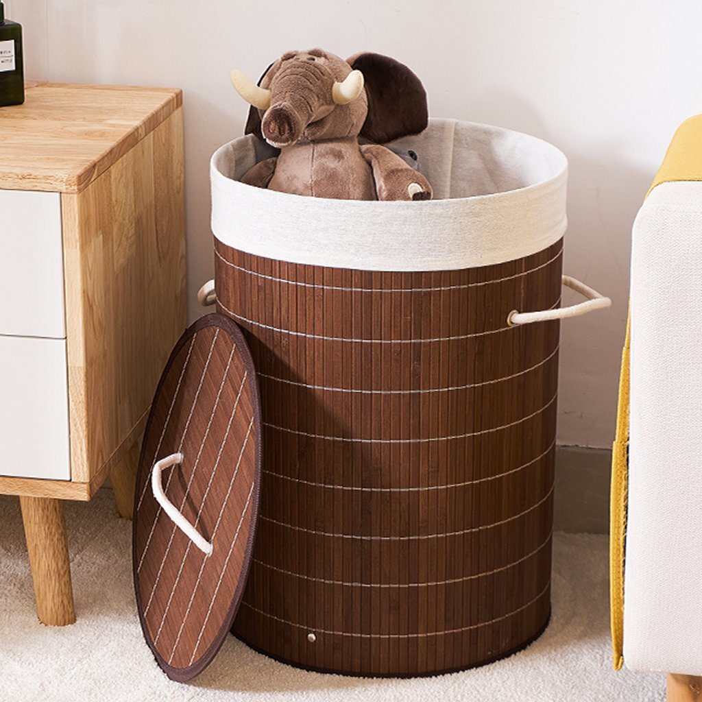 HomeStyle Pro Homestyle Round Round Bamboo Bamboo Lavandry Basking 35x50 cm Brown Blanco