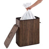 HomeStyle Pro Homestyle Rectangular Bamboo Lavandry Basket + Text 52x32x63 CM Brown White