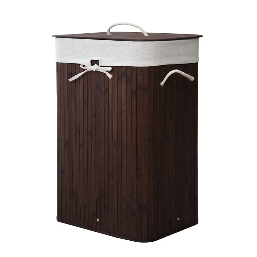HomeStyle Pro Homestyle Rectangular Bamboo Lavandry Baster 40x30x60 cm Brown Blanco