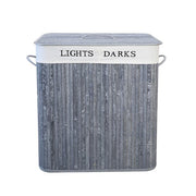 Homestyle Pro homestyle rectangular bamboo laundry basket + text 52x32x63 cm gray white - afbeelding 1