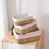 HomeStyle Pro Homestyle Bamboo Cestas de almacenamiento 3 piezas Natural White