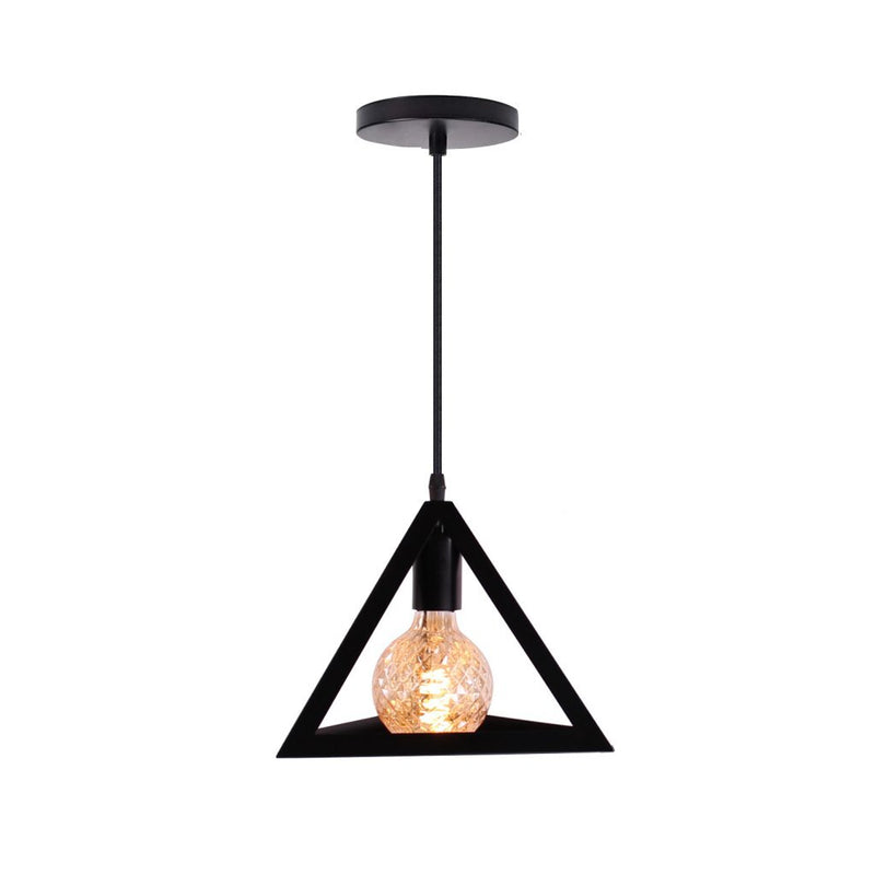 HomeStyle Pro Homestyle MK007-B Lámpara colgante de pirámide industrial de 25x22 cm de black metal