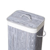 HomeStyle Pro Homestyle Rectangular Bamboo Lavandry Baster 40x30x60 cm blanco gris