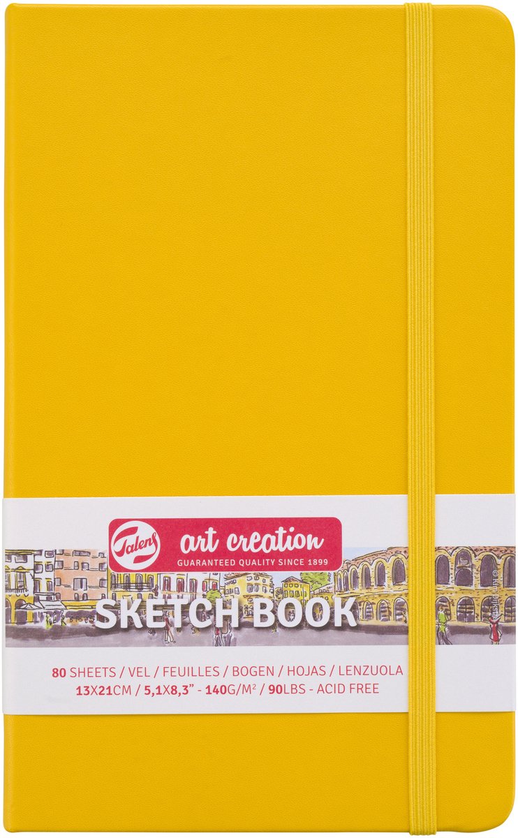 Cuaderno de bocetos Talens art Creation amarillo dorado 13 x 21 cm 140 g 80 hojas