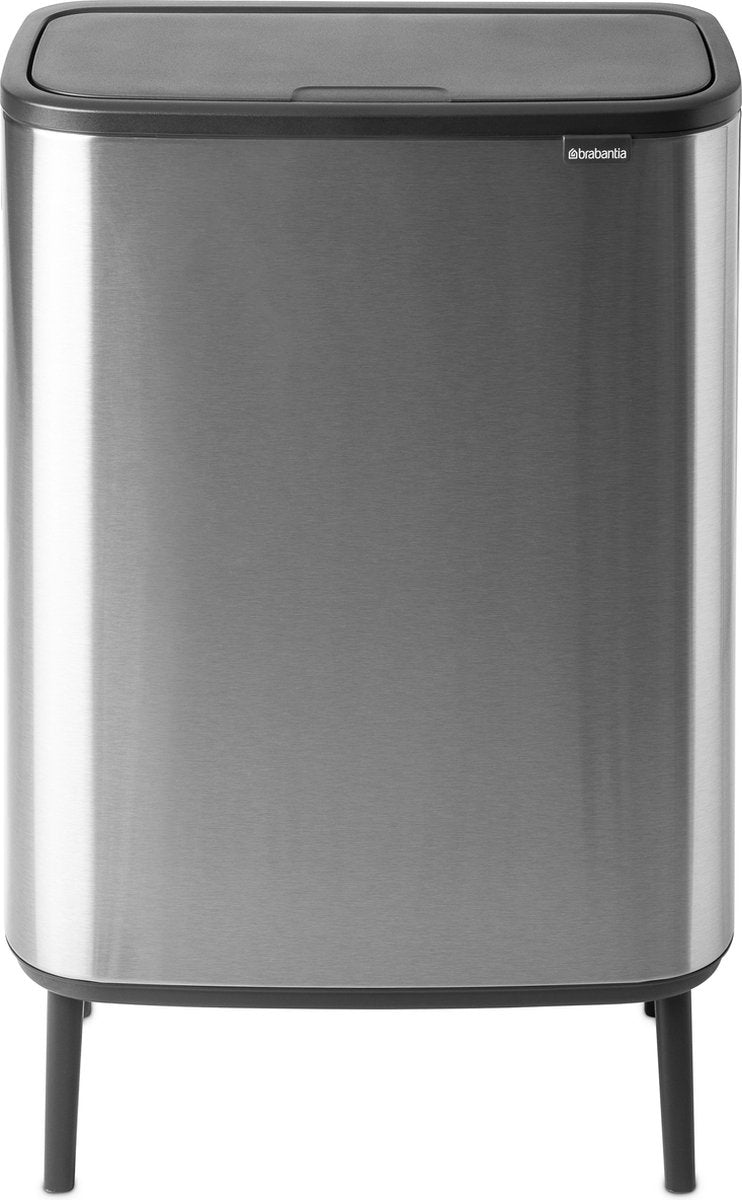 Papelera Brabantia bo touch bin hi - 60 litros - 1 compartimento - acero mate a prueba de huellas dactilares