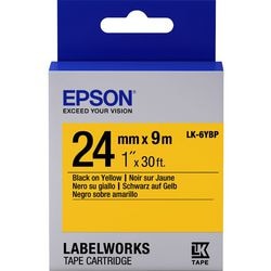 Nastro per etichettatura Epson lk-6ybp nero su giallo pastello