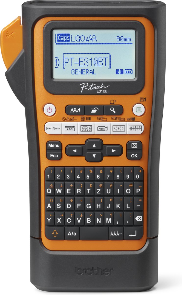 Brother pt-e310btvp labelprinter thermo transfer 180 x 180 dpi 20 mm sec bedraad en draadloos hse tze bluetooth qwerty