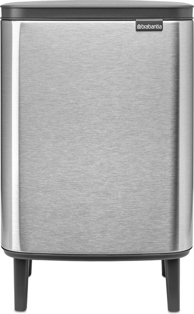 Brabantia bo hi waste bin - 12 liters - matt steel fingerprint proof
